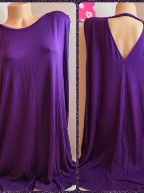 LIVI Plus Size Purple Sleeveless V-Back Active Tank Size 34/36 (6X)
